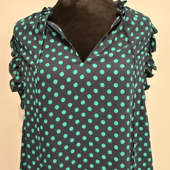 Kate Spade Dot Dot Dot Tie Neck Shell Size Large - Picture 4 of 5